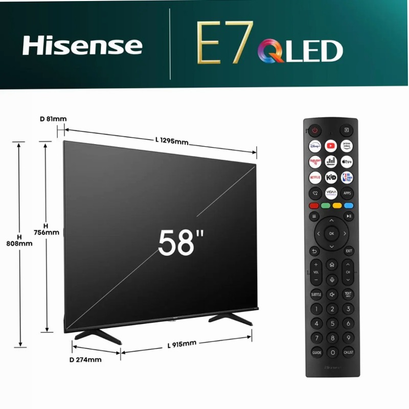 Hi-QLED Smart TV - 58E77NQ - Hisense