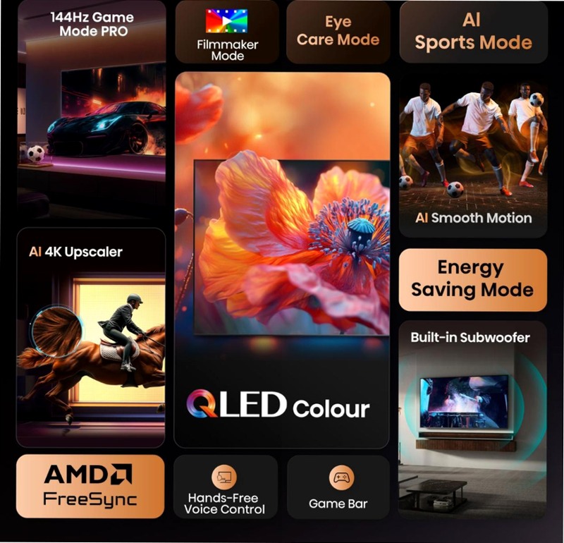Hisense 98E7Q - Smart TV QLED Grigio 98" HD