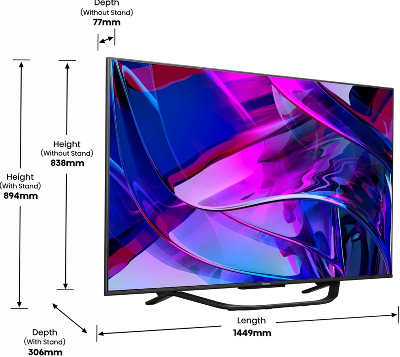 Hisense TV SET 65U72KQ HSN - Smart TV Mini-LED Grigio 65" HD