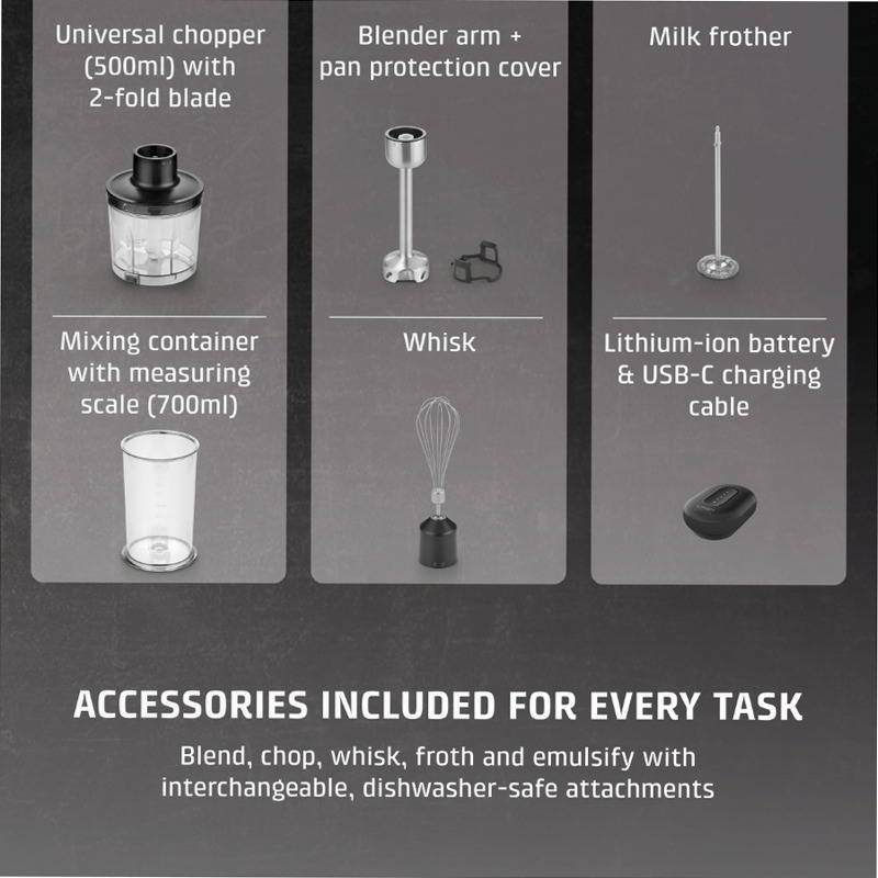 CASO Design Click &amp; Mash Blender a mano senza cordone