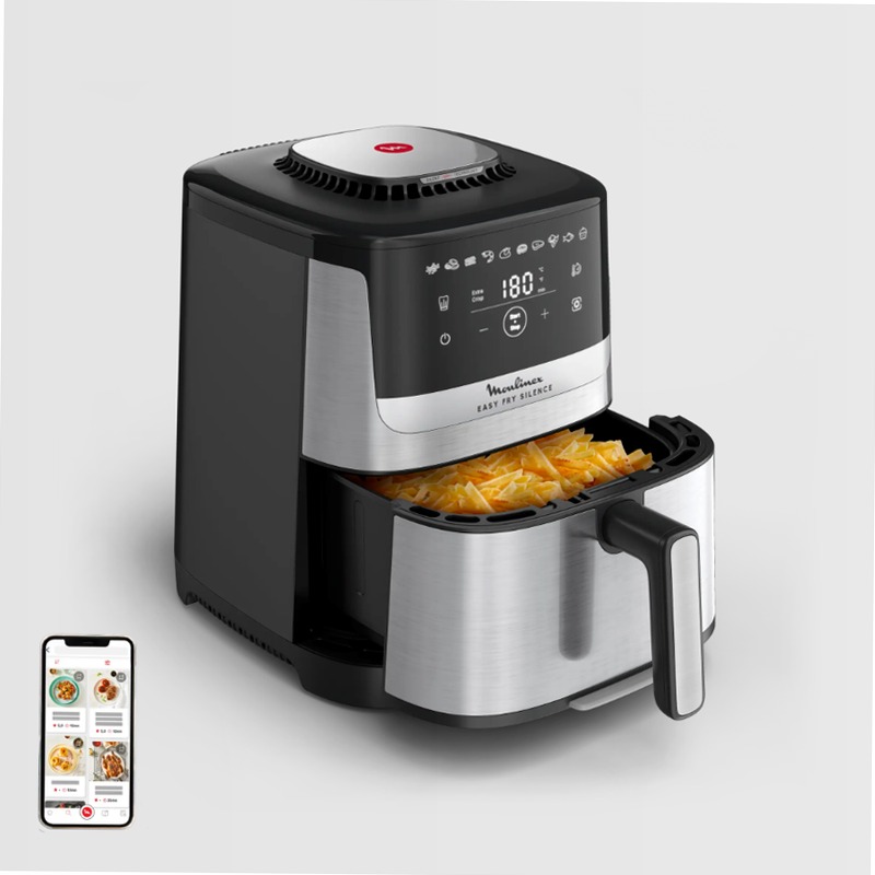 Easy Fry Silence, Friggitrice ad Aria 5L, Silent Technology, Easy Clean & Store System
