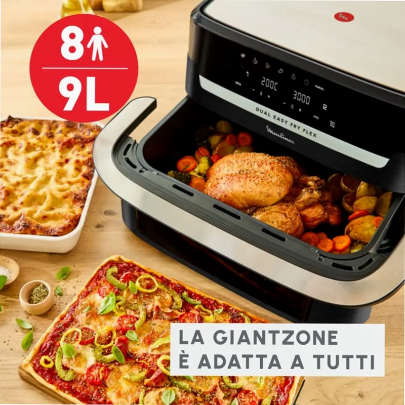 Friggitrice ad Aria Dual Easy Fry Flex - Capacità 9L/2,5kg 9lt Beige