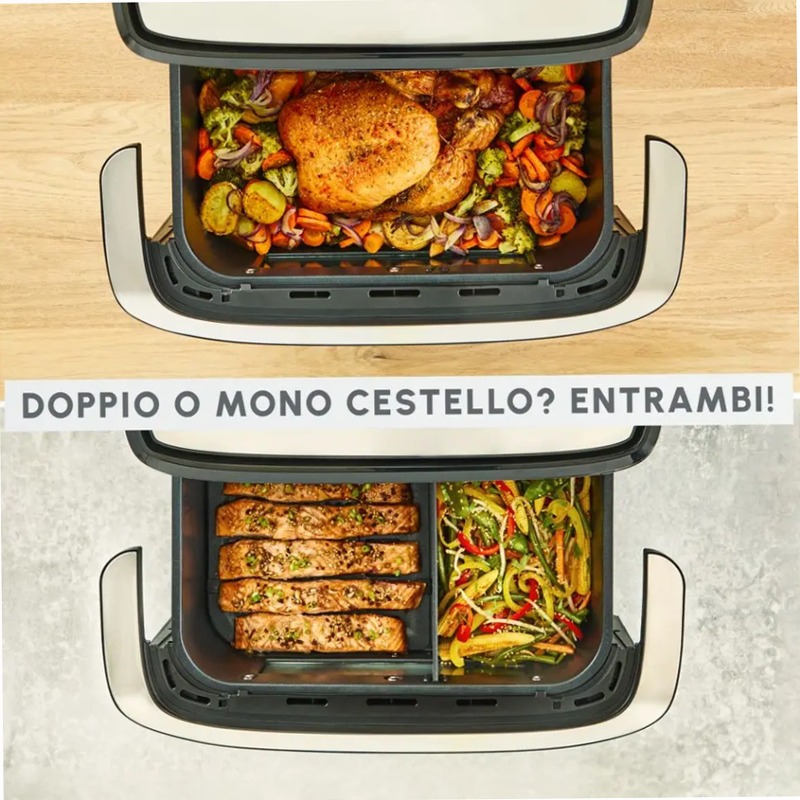Friggitrice ad Aria Dual Easy Fry Flex - Capacità 9L/2,5kg 9lt Beige