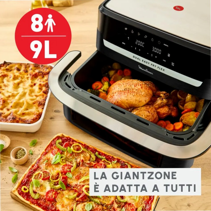Dual Easy Fry Flex, Friggitrice ad Aria, Capacità 9L/2,5kg
