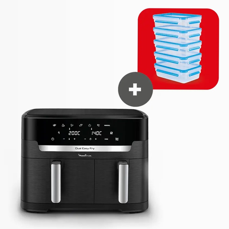 Pack Esclusivo Online - Dual Easy Fry XXL 11L + Set 5 Contenitori 8lt