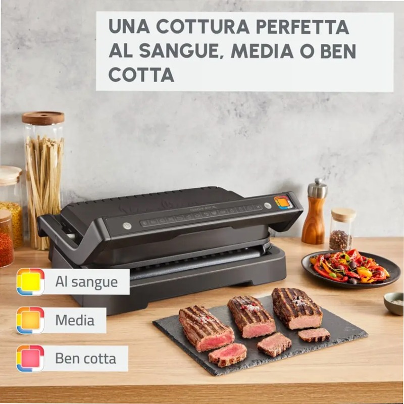 OptiGrill 4in1 XL, Griglia a Contatto Intelligente, Risultati Perfetti, Nessun Monitoraggio, 12 Programmi Automatici, 4 Funzioni di Cottura