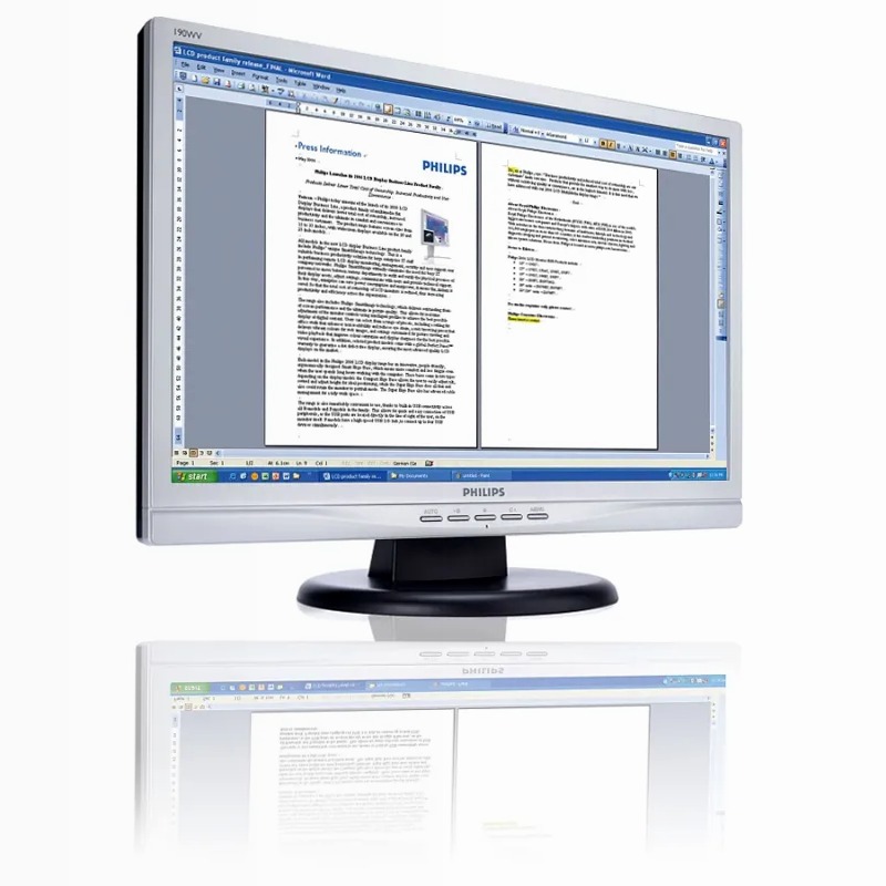 Monitor Philips 190WV7CS/00 22" LCD Nero