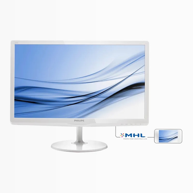 Monitor LCD Philips 247E6EDAW/01 - Tecnologia SoftBlue 24" Bianco IPS