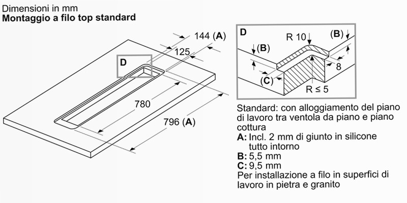 N90 Cappa Telescopica Piano 80 cm
