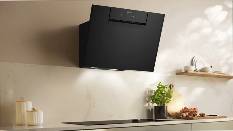 N 50 Cappa a Parete 60 cm In Vetro Nero