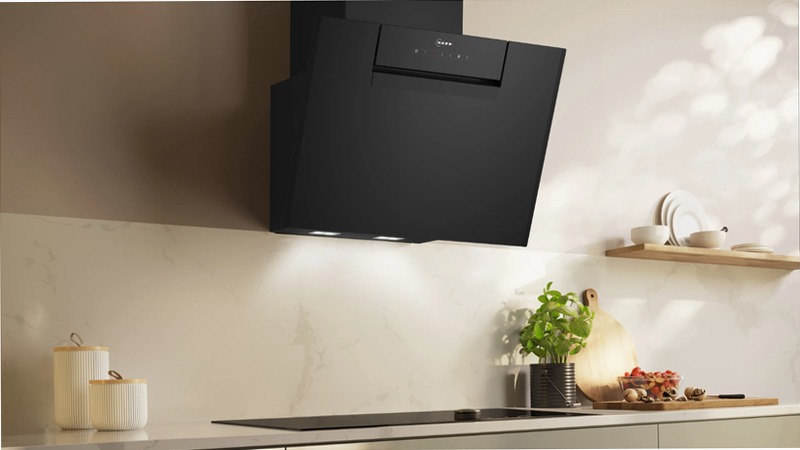 N 50 Cappa a Parete 60 cm In Vetro Nero
