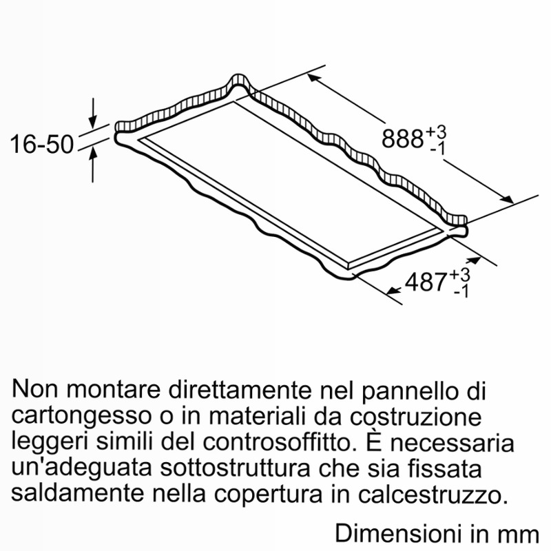N 50 Cappa a soffitto 90 cm Acciaio inox