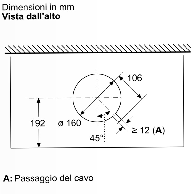 N 90 Cappe Integrate Pensile 90 cm Vetro Nero