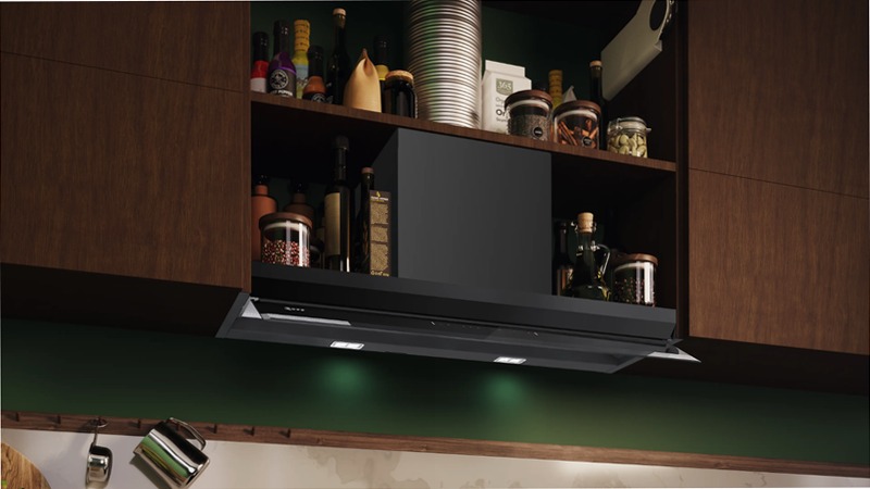 N 90 Cappe Integrate Pensile 90 cm Vetro Nero