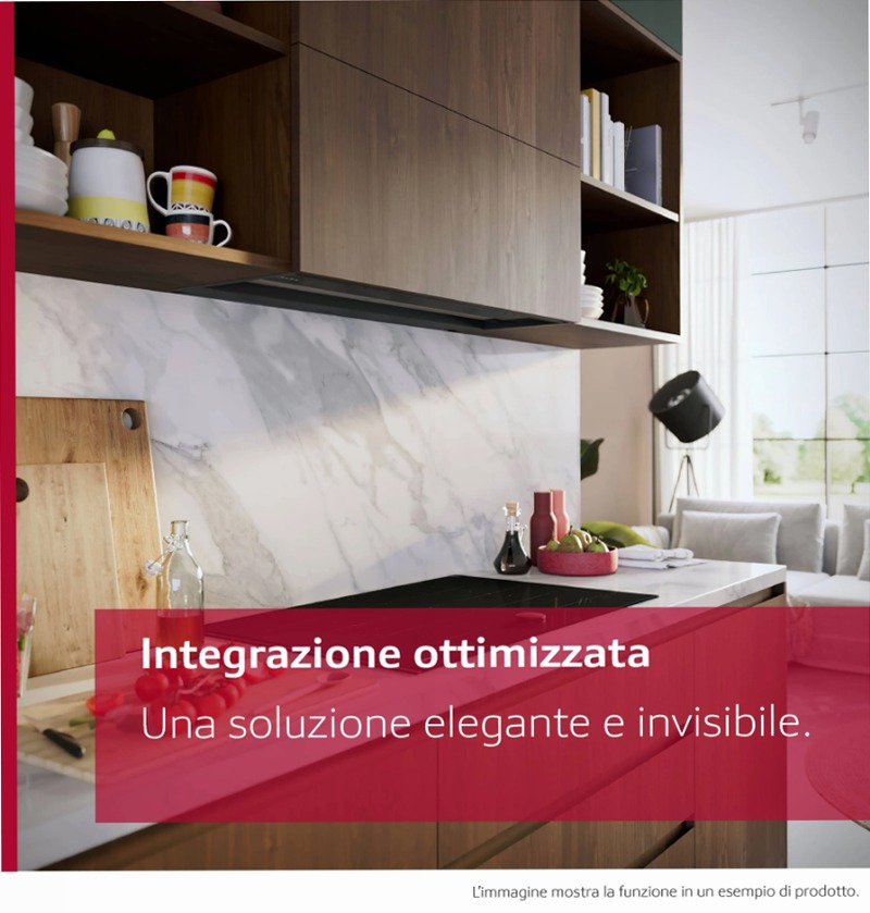 N 90 Cappe Integrate Pensile 90 cm Vetro Nero