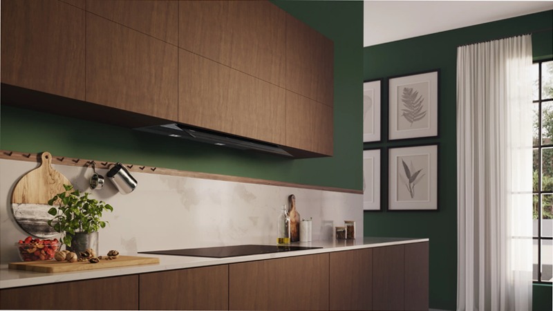 N 90 Cappe Integrate Pensile 90 cm Vetro Nero