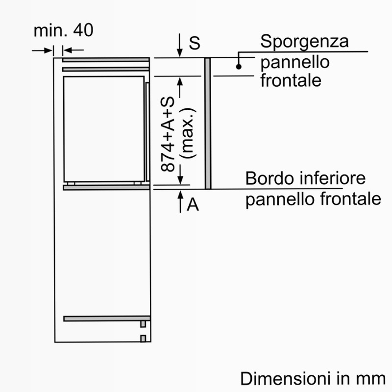 N 70 87.4 x 55.8 cm cerniera piatta soft closing