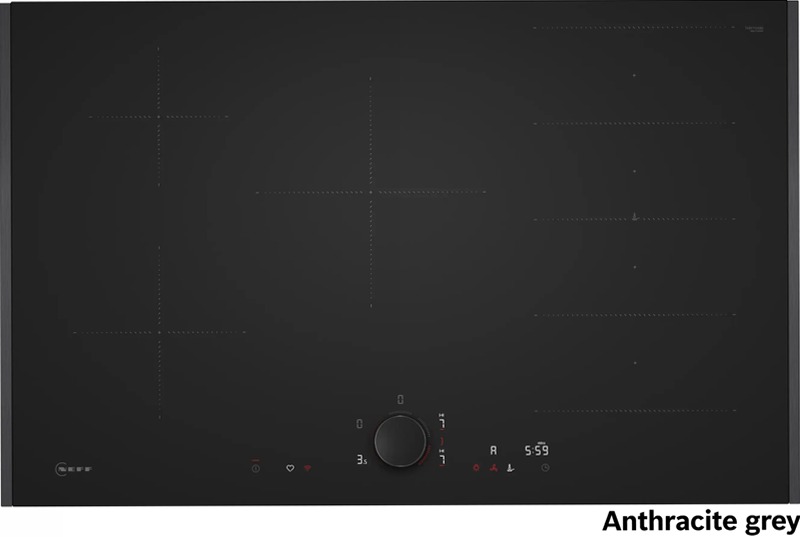 N 90 Piano Cottura a Induzione 80 cm Nero Opaco, Flex Design