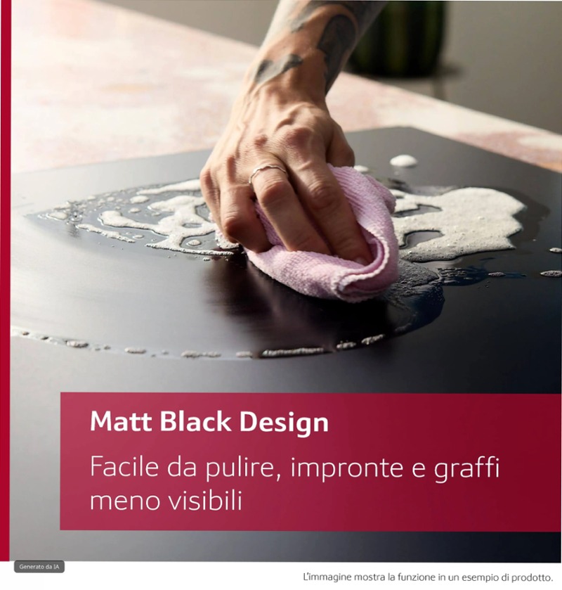 N 90 Piano a induzione NEFF con cappa integrata 80 cm Nero