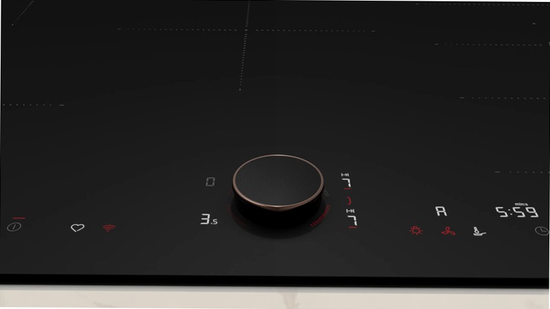 N 90 Piano Cottura a Induzione 80 cm Nero Opaco, Flex Design