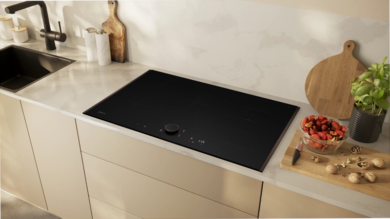N 90 Piano Cottura a Induzione 80 cm Nero Opaco, Flex Design