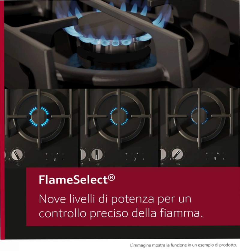 N 70 Piano Cottura a Gas 75 cm Acciaio Smaltato, Nero