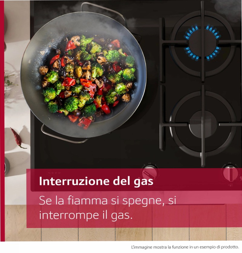N 70 Piano Cottura a Gas 75 cm Acciaio Smaltato, Nero