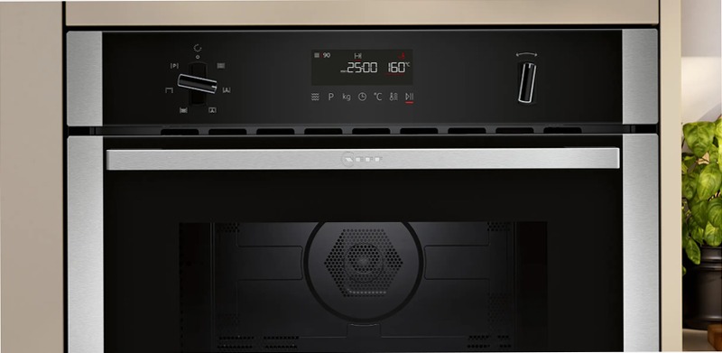 N 50 Microonde da incasso con cottura ventilata 60 x 45 cm Acciaio inox