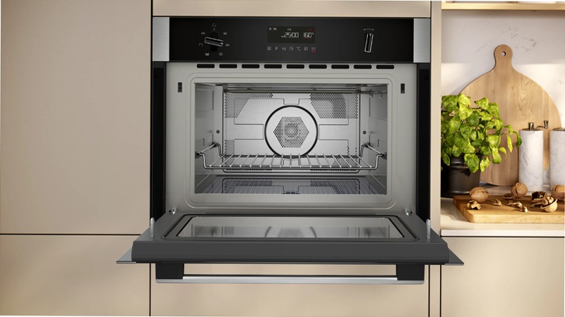N 50 Microonde da incasso con cottura ventilata 60 x 45 cm Acciaio inox
