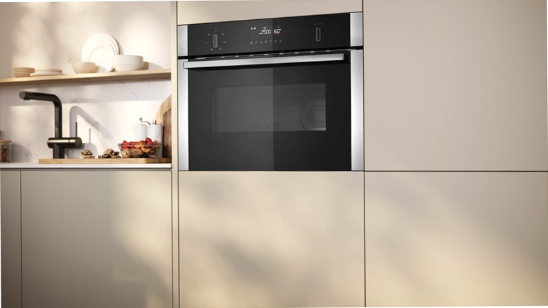 N 50 Microonde da incasso con cottura ventilata 60 x 45 cm Acciaio inox