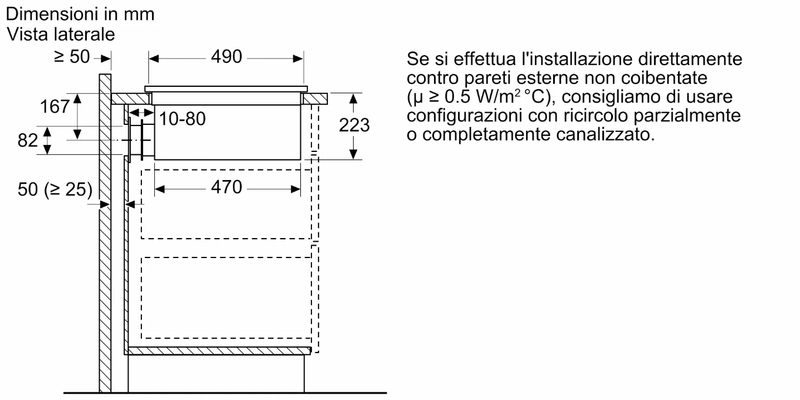 N 70 Piano a induzione con cappa integrata 70 cm