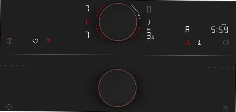 N 90 Piano a induzione con cappa integrata 80 cm Nero opaco, Flex Design
