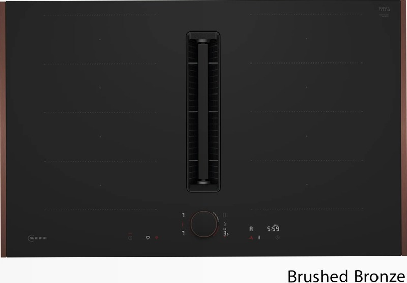 N 90 Piano a induzione con cappa integrata 80 cm Nero opaco, Flex Design