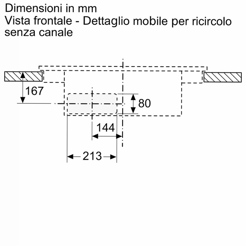 N 90 Piano a induzione con cappa integrata 80 cm Nero opaco, Flex Design