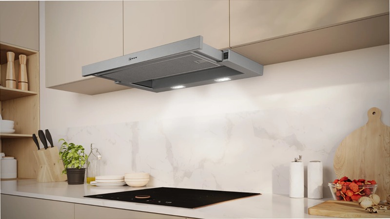 N 30 Telescopic Cooker Hood 60 cm Grigio Metallizzato