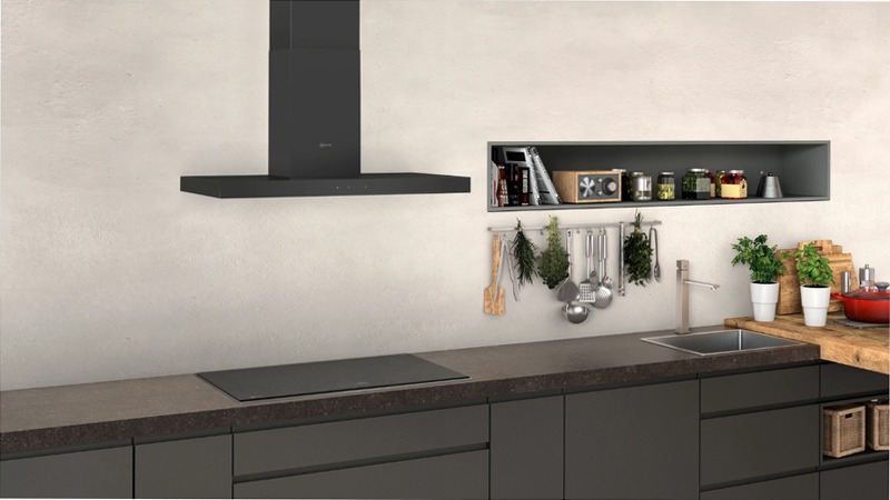 N 50 Cappa a Parete 90 cm Nero