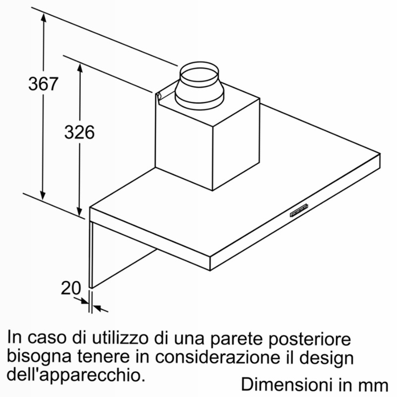 N 50 Cappa a Parete 90 cm Nero