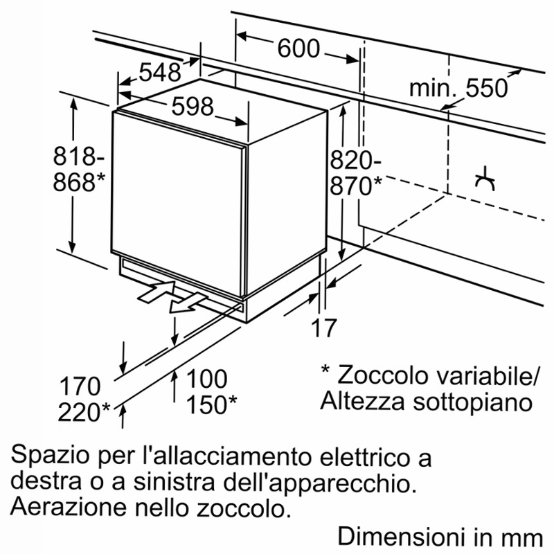 Freezer N 50 Built-Under 82 x 59.8 cm