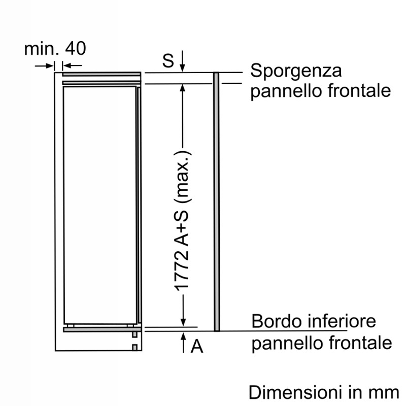 N 70 Built-in Freezer 177.2 x 55.8 cm