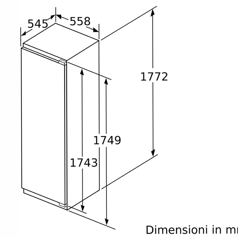 N 70 Built-in Freezer 177.2 x 55.8 cm
