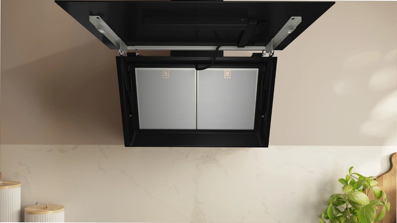 N 70 Cappa a Parete 80 cm In Vetro Nero