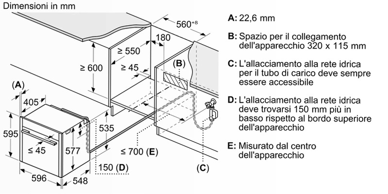 N 90 Forno da incasso a vapore 60 x 60 cm Flex Design