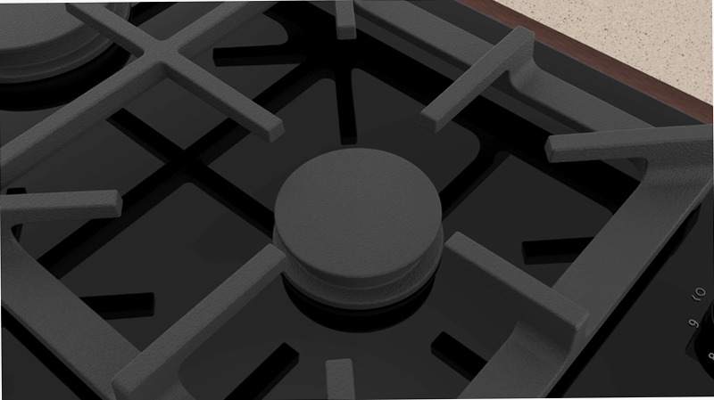 Domino N90 - Piano Cottura a Gas 30 cm Vetroceramica Nero