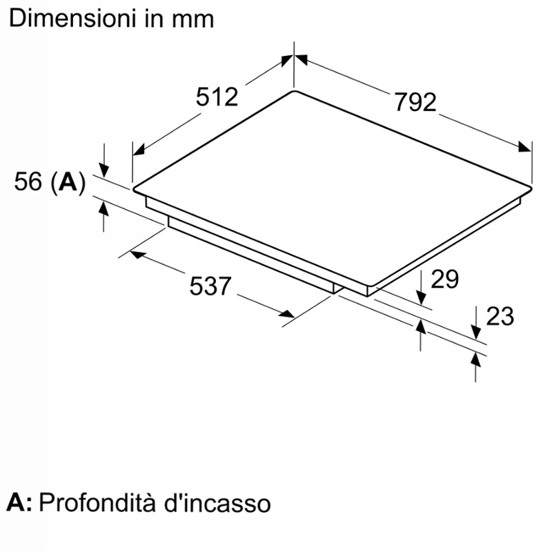 N 90 Piano Cottura a Induzione 80 cm Flush Mount
