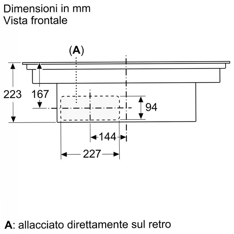 N 90 Piano a induzione con cappa integrata 80 cm