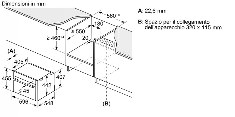 N 70 Forno compatto "solo a vapore" da incasso 60 x 45 cm Flex Design