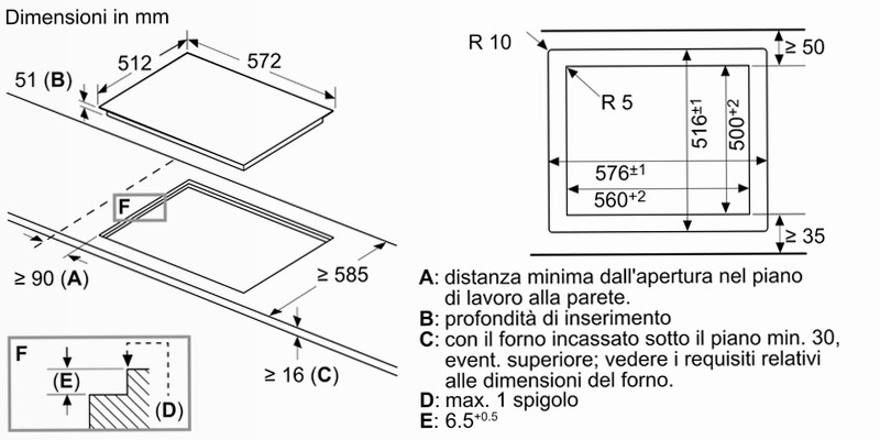 N 70 Piano Cottura Elettrico 60 cm Flush Mount