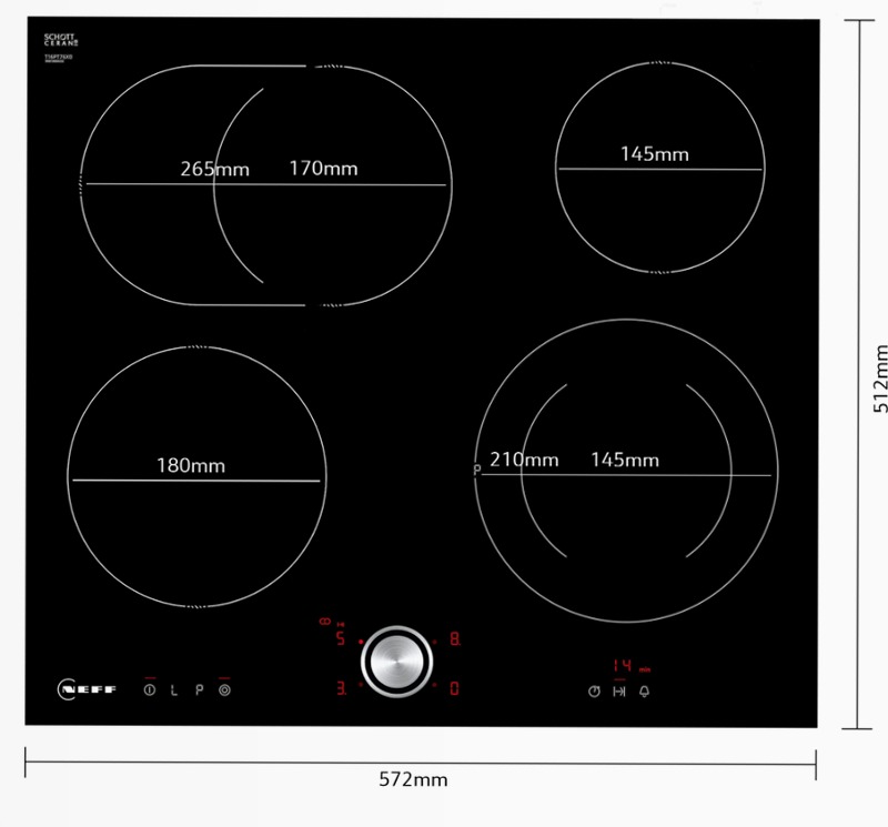 N 70 Piano cottura elettrico 60 cm flush mount