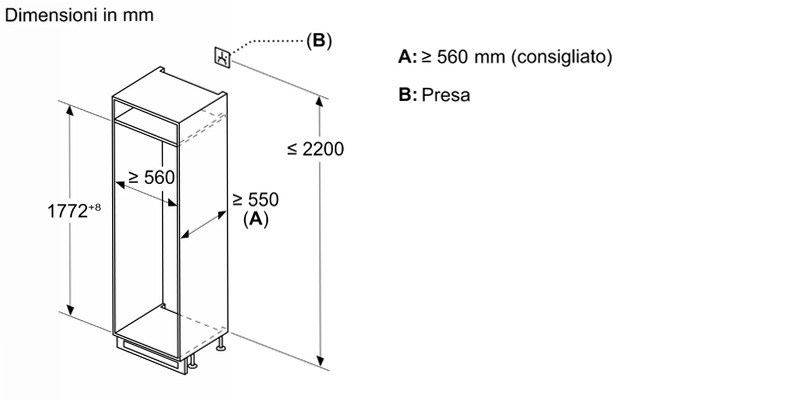 Frigorifero N30 Combinato da Incasso