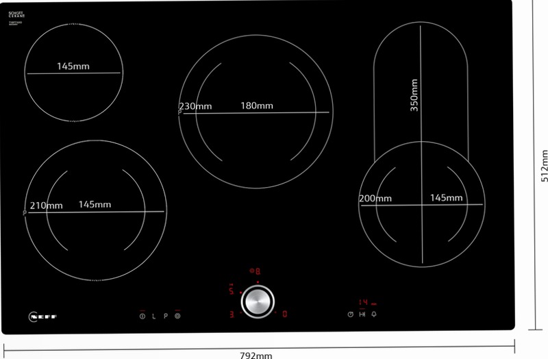 N 70 Piano Cottura Elettrico 80 cm Flush Mount